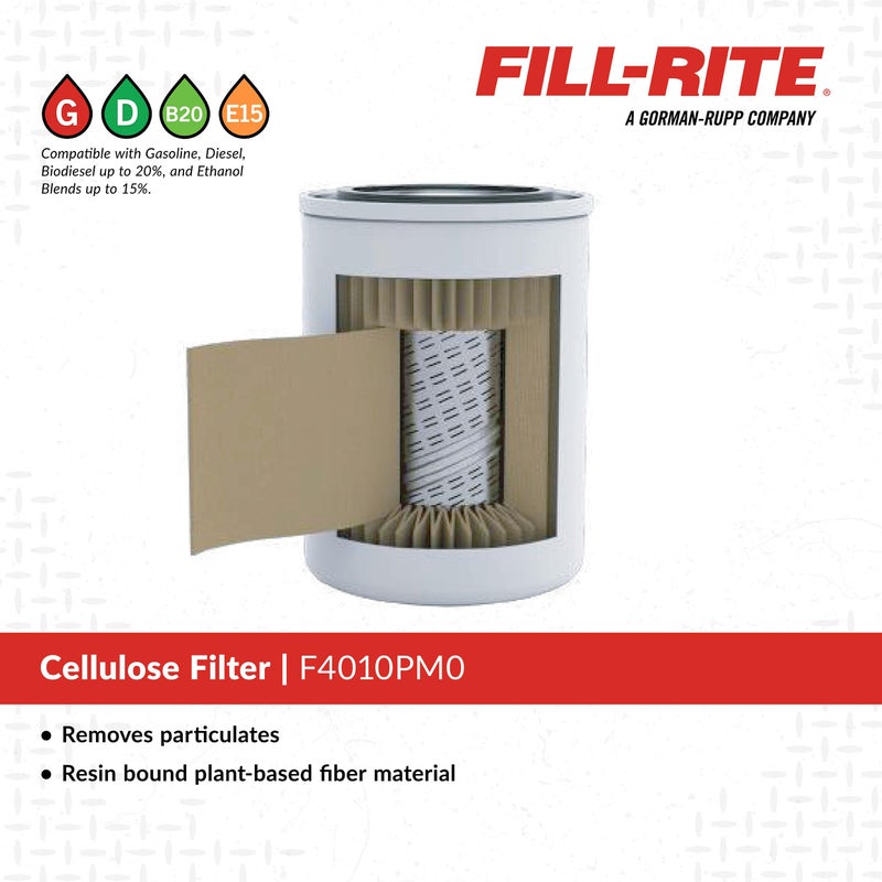 FILL RITE Fill-Rite F4010PM0 1" 40 GPM (151 LPM) 10 Micron Particulate Spin-On Fuel Filter - Image 3